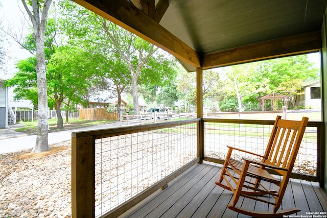 view of wooden deck