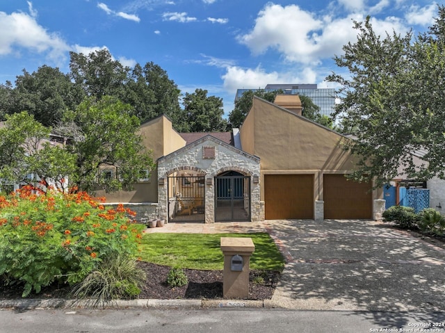 view of front of home with a garage