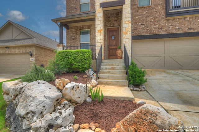 entrance to property with a garage