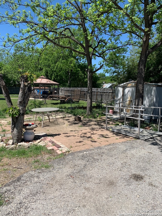 view of yard with a gazebo