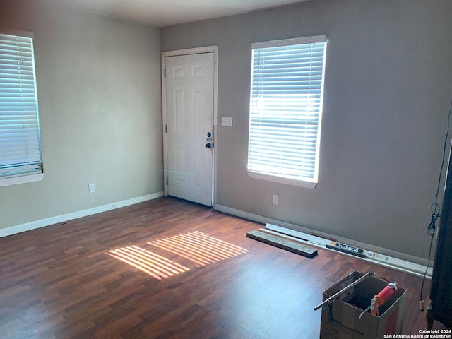 interior space with hardwood / wood-style flooring