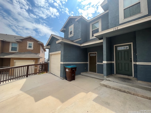 entrance to property with a garage