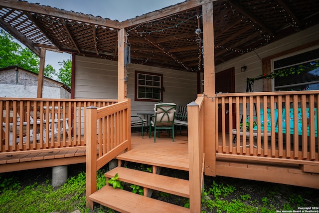 deck with a pergola