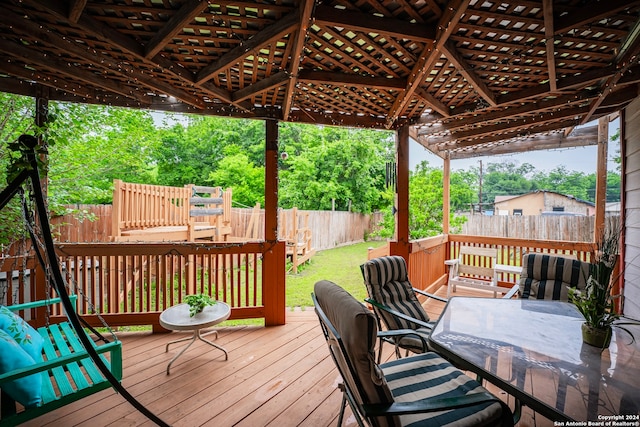 view of wooden deck