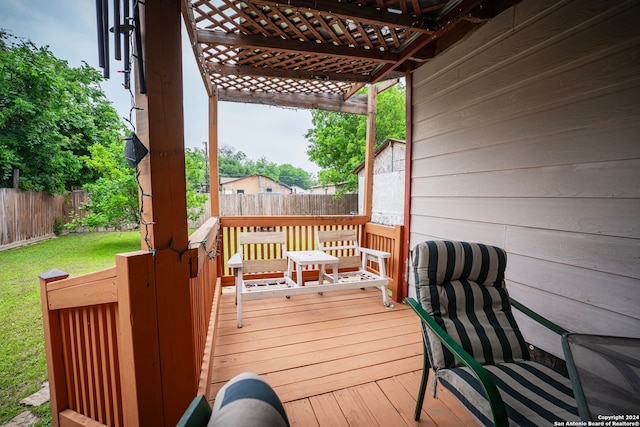 deck with a pergola