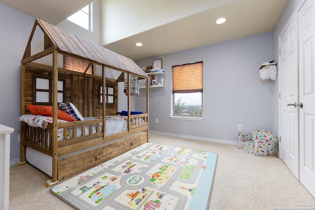 bedroom with carpet floors