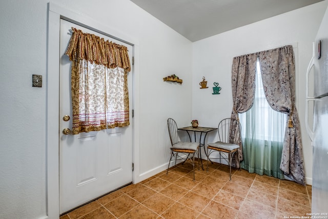 sitting room featuring tile flooring