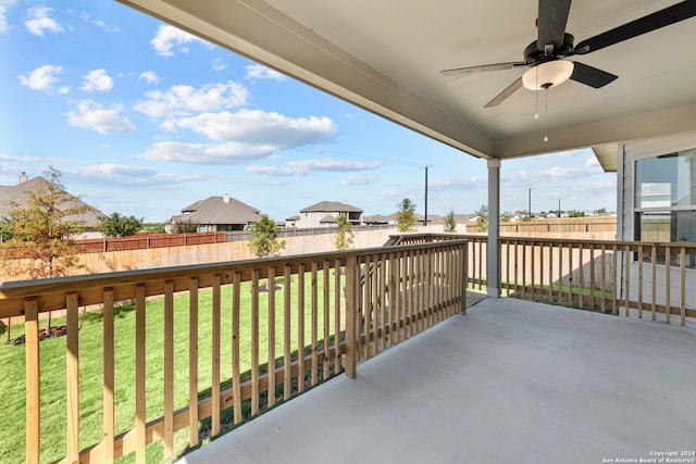 view of patio with ceiling fan