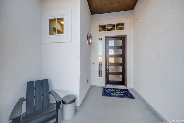 view of doorway to property