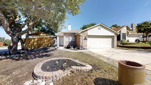 ranch-style home featuring a garage