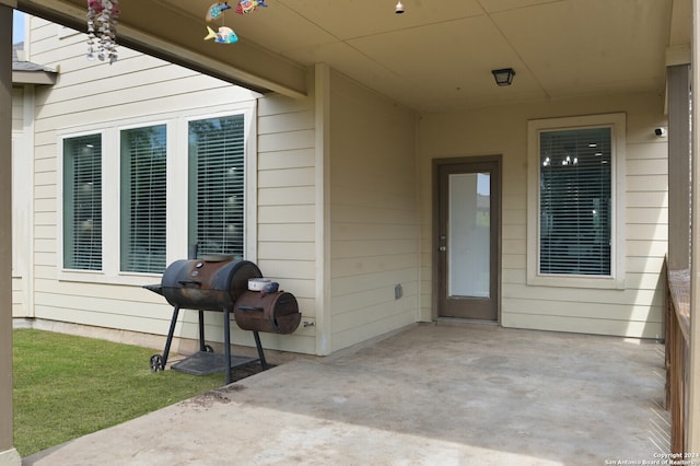 view of patio featuring grilling area