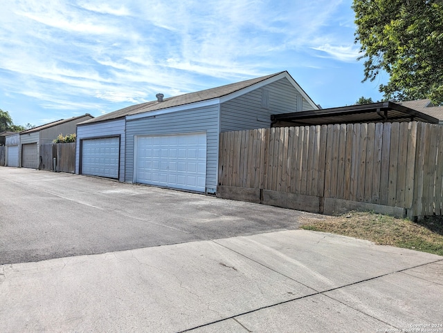 view of garage