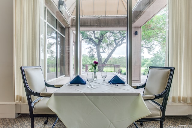 dining space with a wealth of natural light