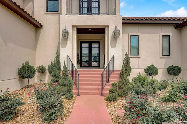 doorway to property with french doors