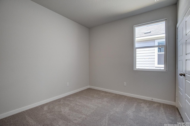 spare room with light colored carpet