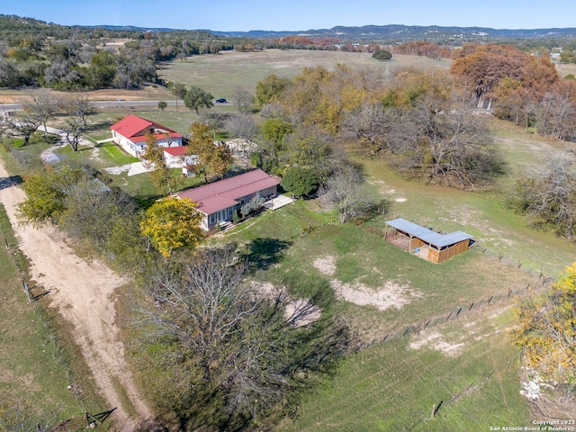 bird's eye view featuring a rural view