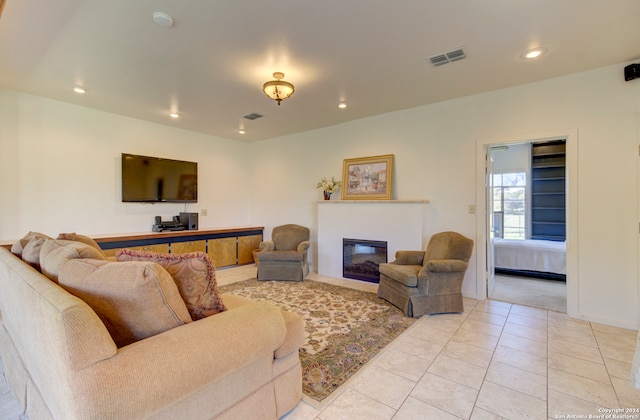 view of tiled living room