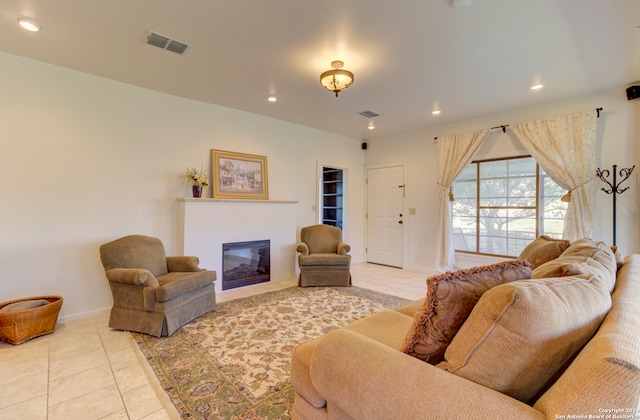 view of tiled living room