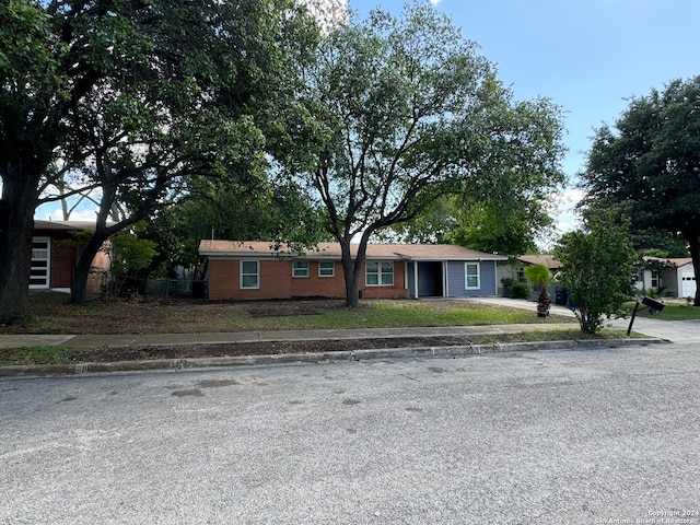 view of single story home