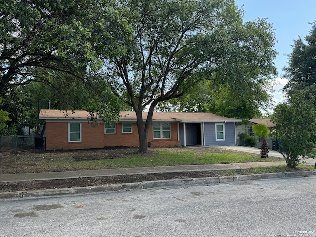 view of single story home