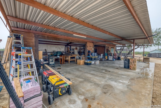 view of garage