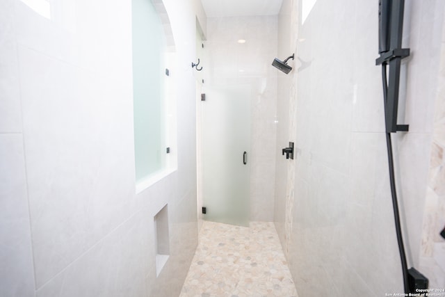 bathroom with a shower