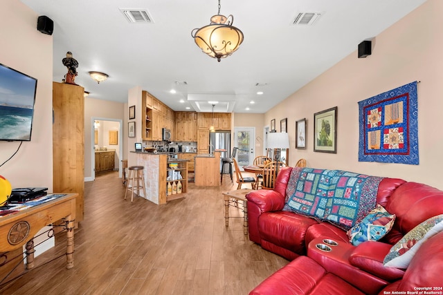 living room featuring hardwood / wood-style flooring