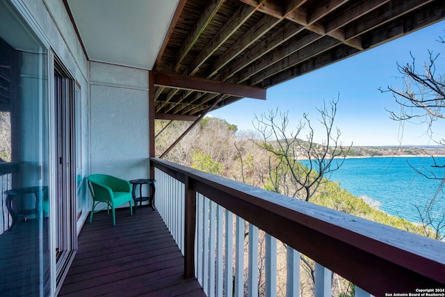 balcony with a water view