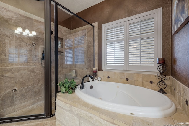 bathroom with independent shower and bath