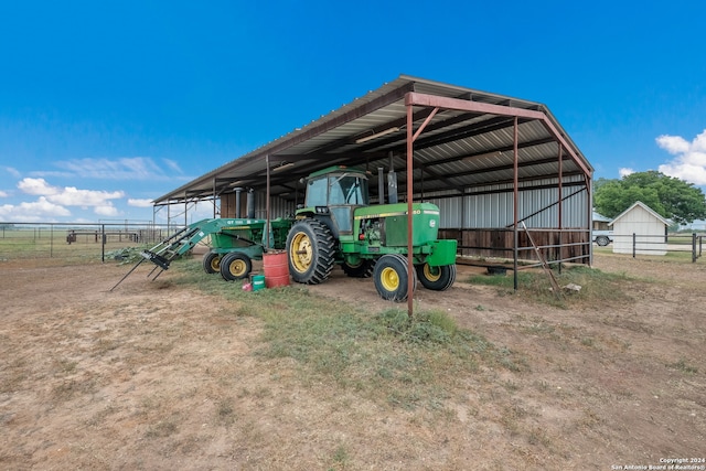 view of horse barn featuring an outdoor structure