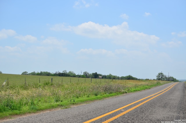 view of road with a rural view