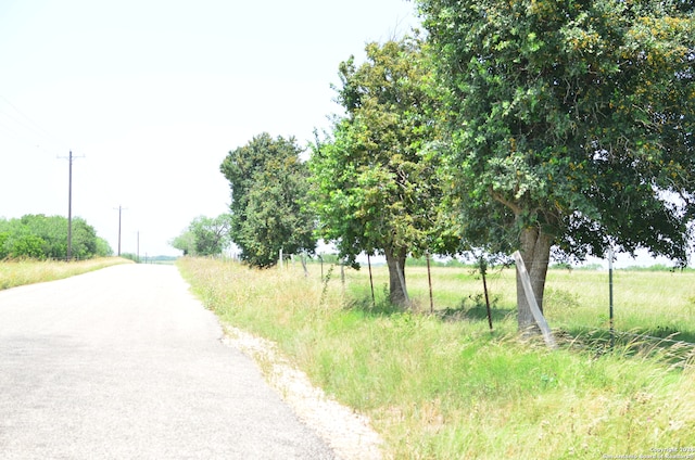 view of road with a rural view