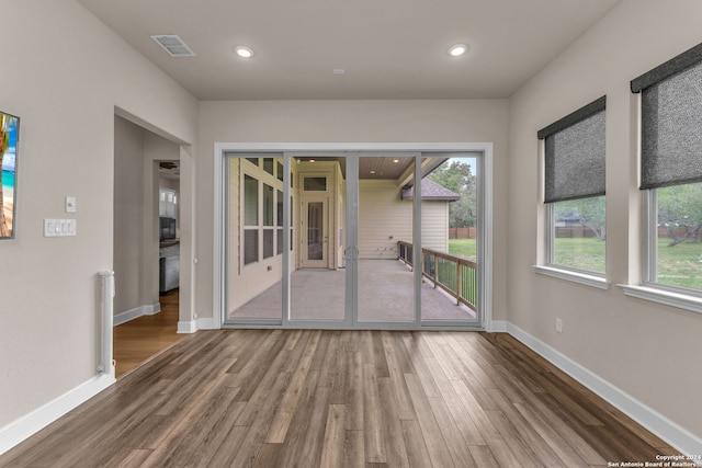 interior space featuring wood-type flooring