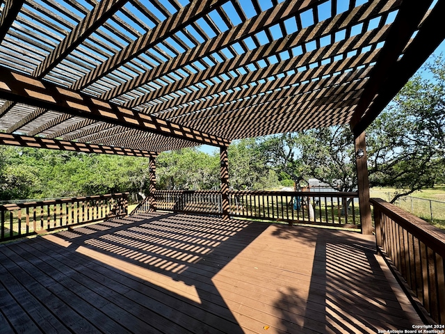 deck with a pergola