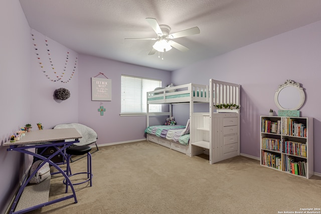 bedroom with carpet and ceiling fan