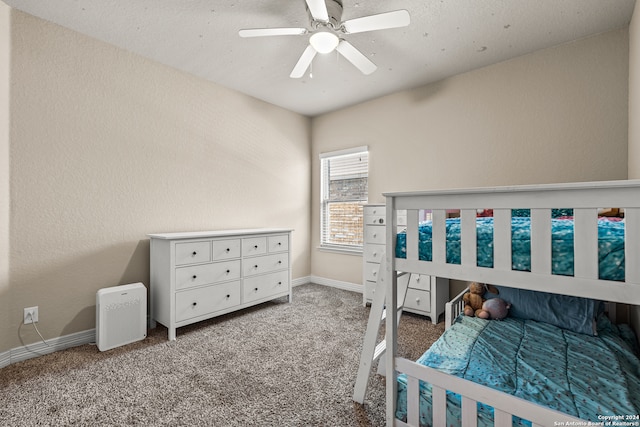 bedroom with carpet flooring and ceiling fan