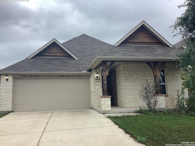 view of front of home with a garage