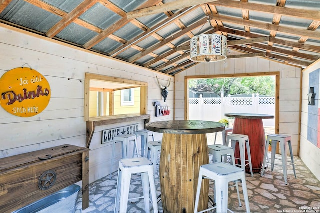 interior space with lofted ceiling