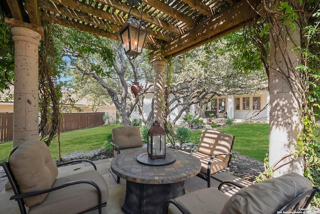 view of patio with a pergola