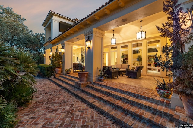 136 S Tower Hl, Country Village, TX 78232 - covered porch with an outdoor hangout area