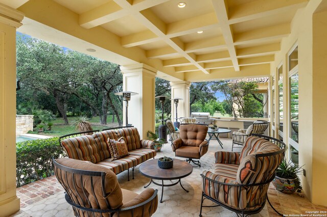 view of patio with outdoor lounge area