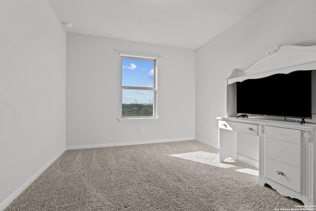 unfurnished living room with light carpet