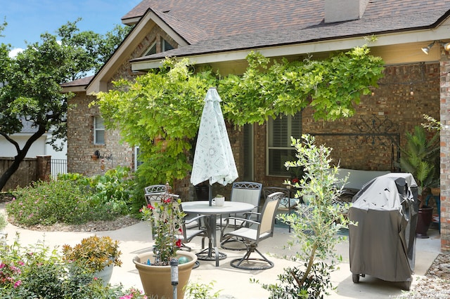 view of patio featuring grilling area