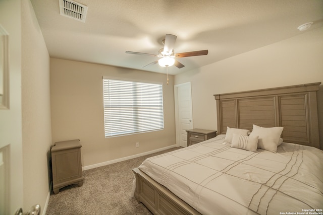 bedroom with carpet and ceiling fan