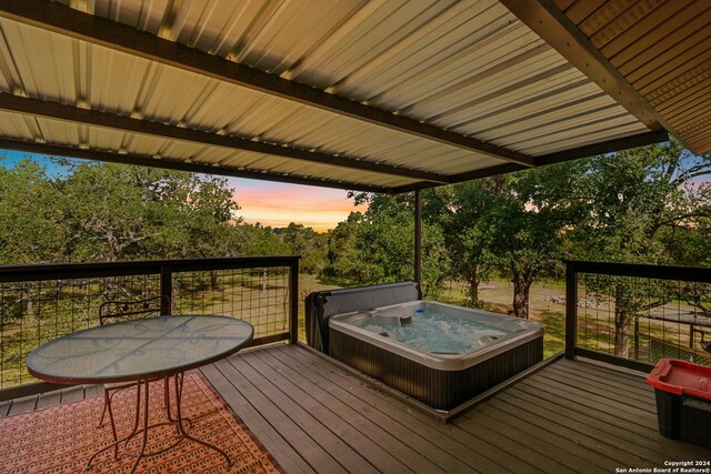 view of deck at dusk