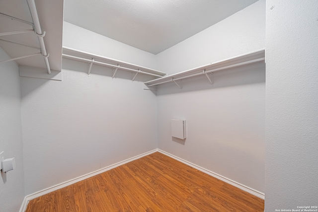 walk in closet featuring hardwood / wood-style flooring