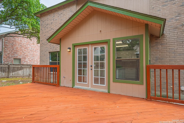 deck with french doors