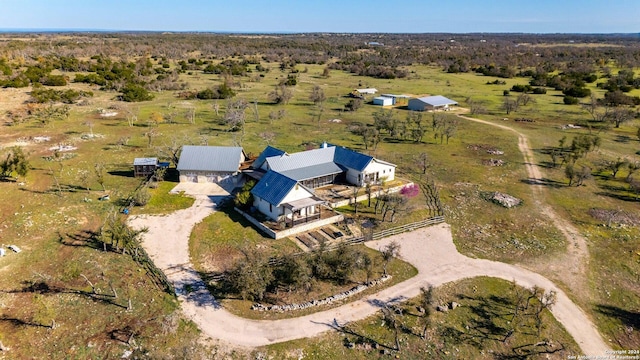 drone / aerial view with a rural view