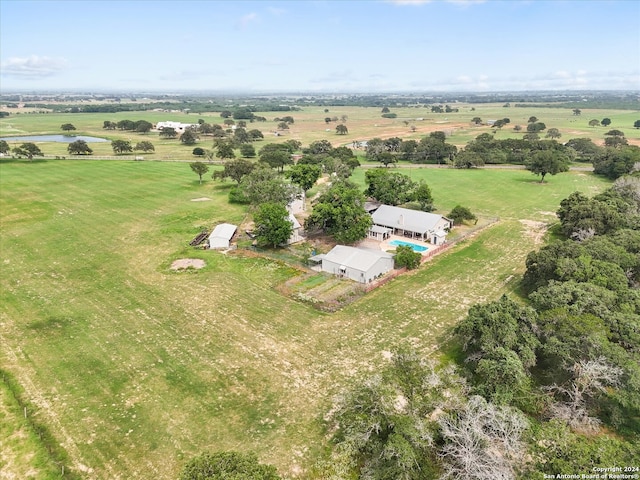 drone / aerial view featuring a rural view