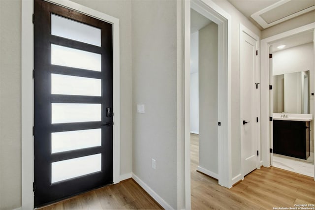 entryway featuring light wood-type flooring